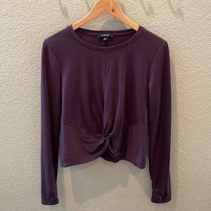 Zobha “Laura Twist Top” Athletic wear long sleeve crop w/thumbholes,size Medium